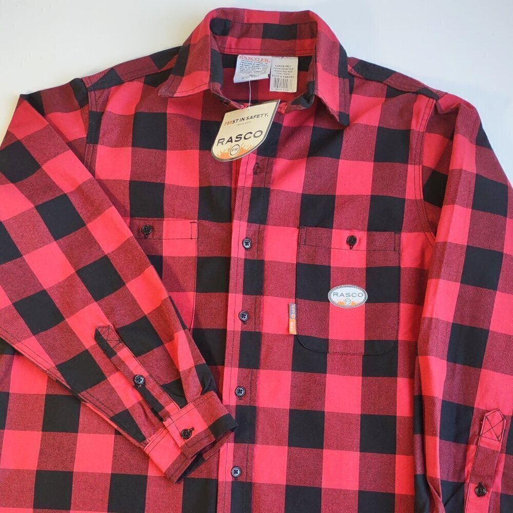 NEW Rasco Men's FR Cat 2 Long Sleeve Shirt Workwear Durable Large - Picture 6 of 8